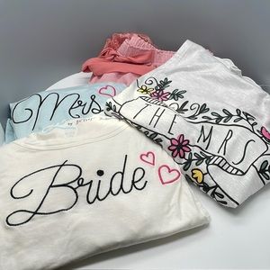 Bridal Pajama Lot 🎀👰‍♀️✨ 2 Betsy Johnson Tops, shorts and a dress
